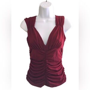 Elegant Burgundy Ruched Top